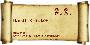 Handl Kristóf névjegykártya